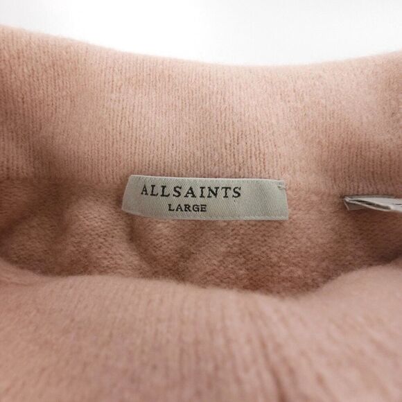 NEW Allsaints Wool Yak Lock Roll Neck Sweater Rose Pink Lagenlook Boho Minimal - Picture 2 of 8